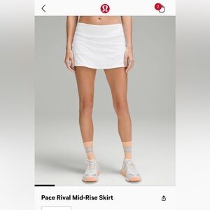 Lululemon Pace rival MR skirt size 4 white